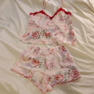 Women's sheer  2 piece sleepwear set